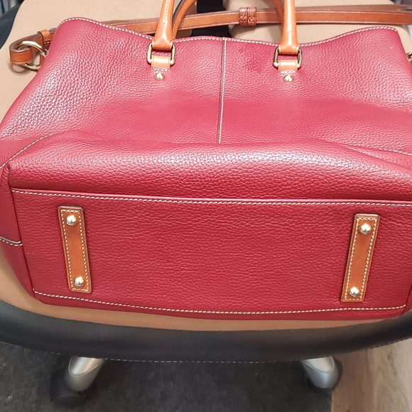 Dooney & Bourke Red and Tan Chelsea Leather Tote - Picture 3 of 8